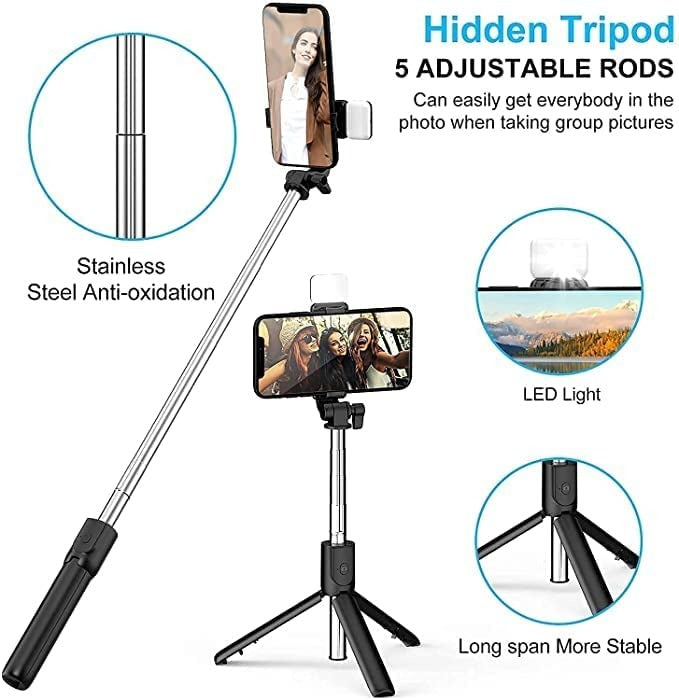 R1S Multifunctional Wireless Selfie Stick Tripod